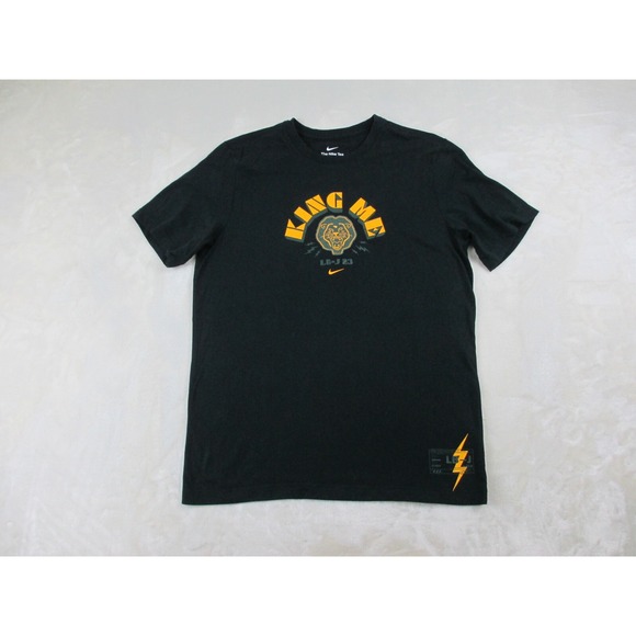 Nike Shirt Mens Medium Black Lebron James Basketball King Me Crew‎ Neck Casual* - Picture 1 of 10